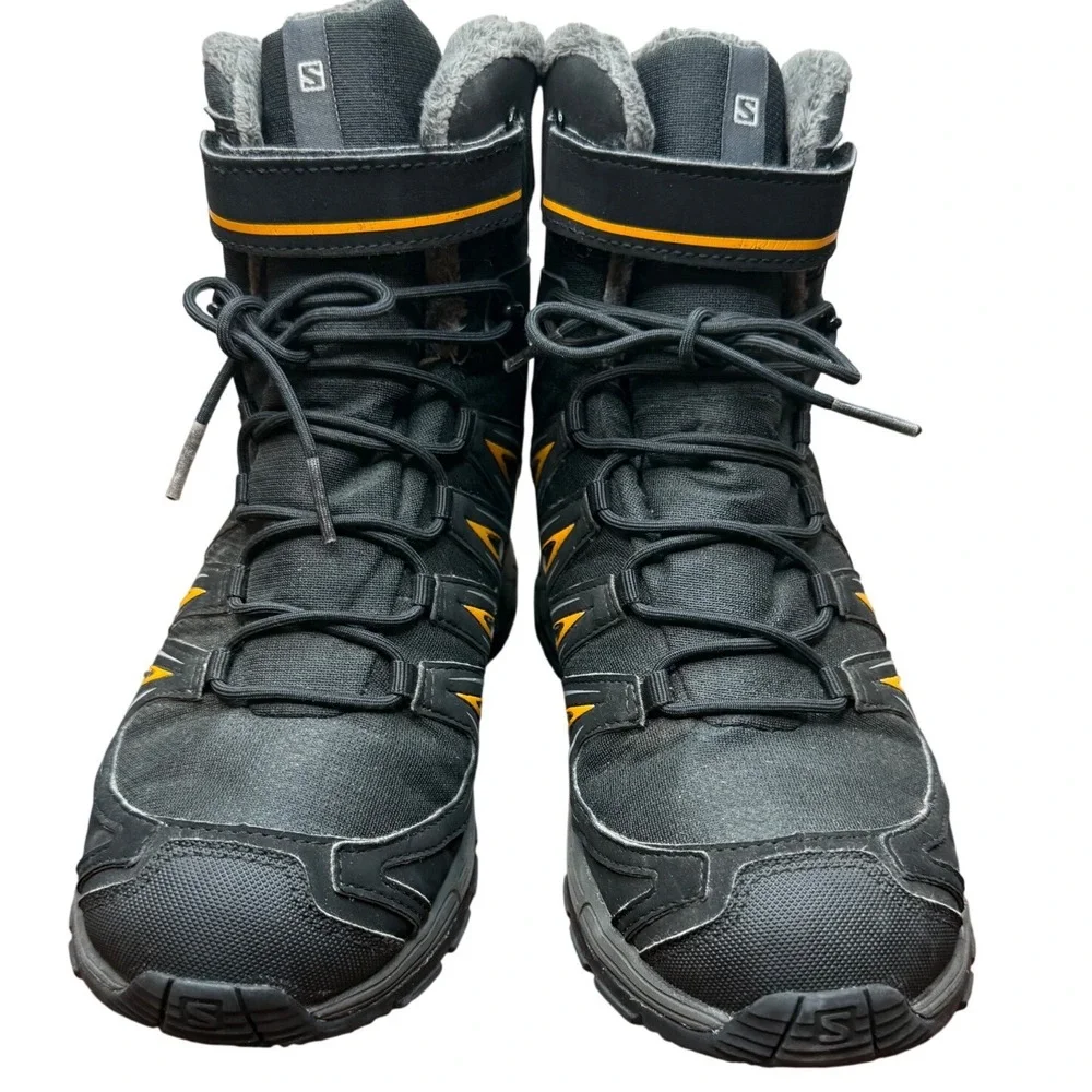 Salomon XA Pro CS Waterproof Winter Boots Faux Fur Lined Black Orange Mens 5.5
